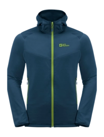 Gilet Jack Wolfskin Homme Kolbenberg Hooded Full Zip Dark Sea