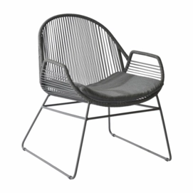 Loungestoel Borek Silves Lage Fauteuil Donkergrijs + Zitkussen Sooty
