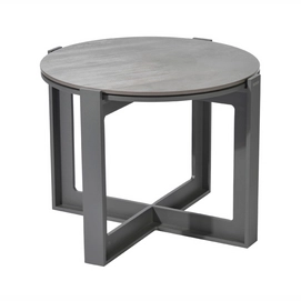 Bijzettafel Borek Faro Alu Antraciet / Trilium Ø50x40cm
