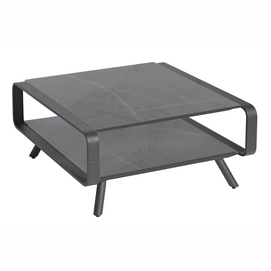 Lage Tafel Borek Double O Alu Antraciet / Kelya 62x62x30 cm