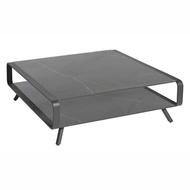 Lage Tafel Borek Double O Alu Antraciet / Kelya 90x90x30 cm