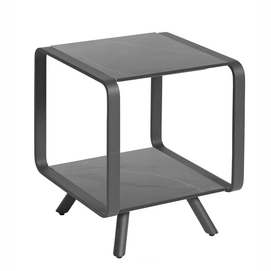 Bijzettafel Borek Double O Alu Antraciet / Kelya 38 x 38 x 47 cm