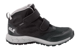 Hiking Boots Jack Wolfskin Kids Woodland Texapore Mid VC Black Grey