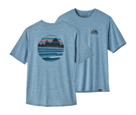 T-Shirt Patagonia Homme Cap Cool Daily Graphic Shirt Skyline Stencil Steam Blue X Dye