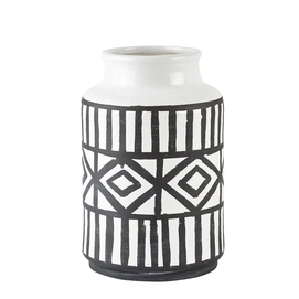 Vase Villa Collection White / Black 24.5 cm