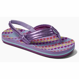 Flip Flops Reef Little Ahi Kids Lavender Hearts-Schuhgröße 23