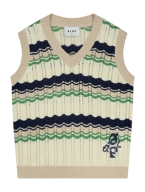Pullunder Olaf Hussein Stripe Knit Damen White/Green-S