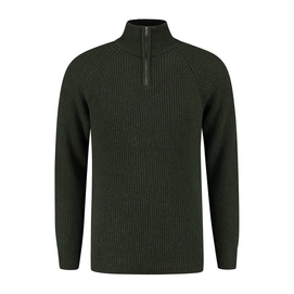 Trui Blue Loop Men Essential Half Zip Sweater Deep Green Melange-L