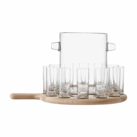 Servierbrett L.S.A. Paddel mit Servierbrett und Eiskübel (13 Gläser)