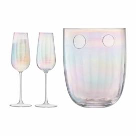 Champagne Set L.S.A. Pearl met Champagnekoeler Mother of Pearl 250 ml (3-delig)