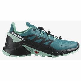 Trailrunning-Schuhe Salomon Supercross 4 Damen Harbor Blue Black Yucca-Schuhgröße 36,5