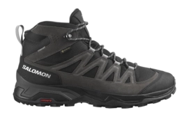 Wandelschoen Salomon Men X Ward Leather Mid GTX Phantom Black Magnet