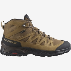 Chaussures de Randonnée Salomon Homme X Ward Leather Mid GTX Kangaroo Black Dull Gold-Taille 40
