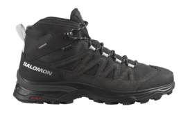 Wandelschoen Salomon Women X Ward Leather Mid GTX Ebony Phantom Black