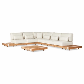 Loungeset Suns Emar Small Hoekopstelling 2x2 Seater Matt White / Natural (7-delig)
