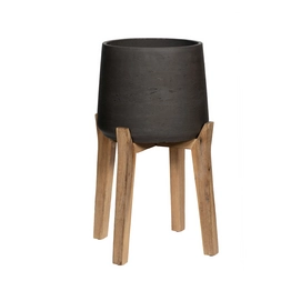Bloempot Pottery Pots Rough Patt XXL Feet High Black washed 43,5 x 65 cm