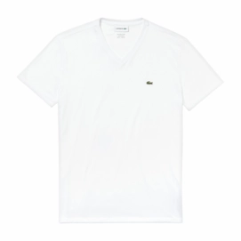 T-Shirt Lacoste Mens TH6710 V-Neck White-2