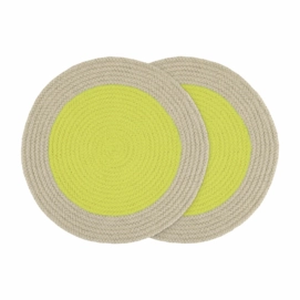 Placemat Remember Katoen Lime (Set van 2)-38 x 38 cm