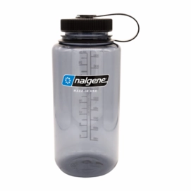 Water Bottle Nalgene Wide Mouth 1000 ml Gray Black cap