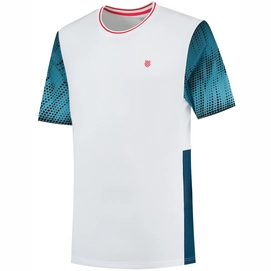 Tennisshirt K Swiss Men Hypercourt Print Crew 3 White-M
