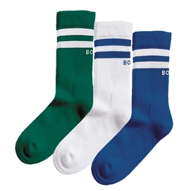 Chaussettes Bjorn Borg Unisex Core Crew Sock Blue/White/Green (3-pack)-Pointure 36 - 40