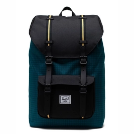 Sac à Dos Herschel Supply Co. Little America Mid-Volume Harbour Blue Grid Black Amber Yellow