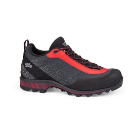 Walking Shoes Hanwag Men Ferrata Low GTX Black Red-Shoe Size 7