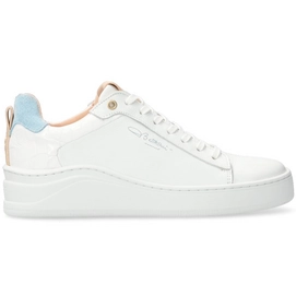 Baskets Fred de la Bretoniere Women 101010370 Soft Nappa Leather with Suede Detail White Baby Blue-Taille 41