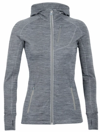 Jacke Icebreaker Quantum LS Zip Hood Gritstone Heather Damen