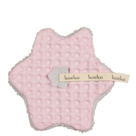 Speendoek Koeka Oslo Teddystof Baby Pink Silver Grey