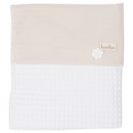 Babydeken Koeka Wafel Flanel Antwerp White Pebble