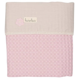 Babydeken Koeka Wafel Flanel Antwerp Old Baby Pink Pebble