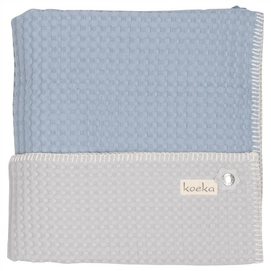 Babydeken Ledikant Koeka Dubbeldeken Amsterdam Soft Blue Silver Grey