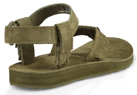 Teva Women Original Sandal Leather Fringe Dark Olive