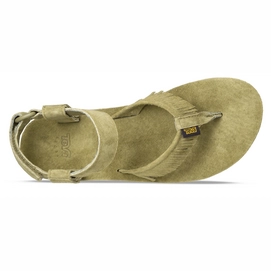Teva Women Original Sandal Leather Fringe Dark Olive