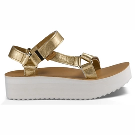 Teva Women Flatform Universal Mirrored Metallic Gold