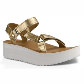 Teva Women Flatform Universal Mirrored Metallic Gold