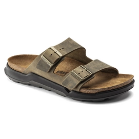 Slipper Birkenstock Men Arizona Oiled Leather Artic Old Faded Khaki Regular