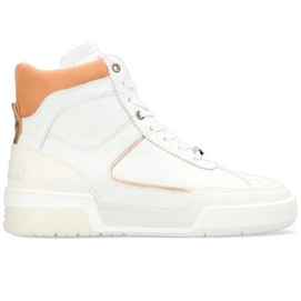 Sneaker Shabbies Amsterdam 102020073 Soft Nappa Suede Printed Leather White Orange Damen-Schuhgröße 37