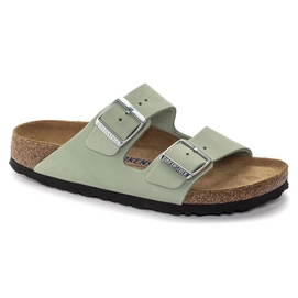 Slipper Birkenstock Women Arizona Soft Footbed Nubuck Matcha Regular