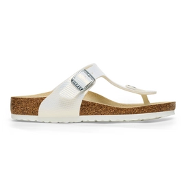 Slipper Birkenstock Gizeh BS Birko-Flor Kinder BF Shiny Lizard White Narrow