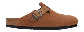 Clogs Birkenstock Boston Suede Leather Herren Cognac Narrow