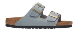 Slipper Birkenstock Arizona Natural Leather Oiled Damen Basalt Gray Narrow