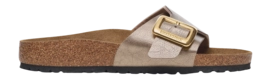 Slipper Birkenstock Catalina Cushion Buckle Birko-Flor Damen Graceful Taupe Narrow