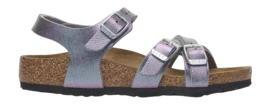 Sandaal Birkenstock Kids Kumba Birko-Flor Embossed Saffiano Iridescent Viola Narrow