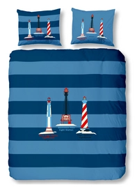 Housses de Couette Good Morning Lighthouses Bleu Coton