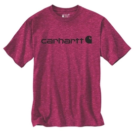 T-Shirt Carhartt Men Core Logo T-Shirt S/S Beet Red Snow Heather