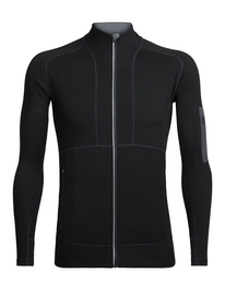 Fleecejacke Icebreaker Tracer LS Zip Black Monsoon Herren