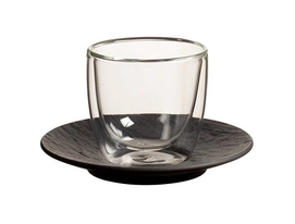Espressotasse Villeroy & Boch Manufacture Rock mit Untertasse Rock