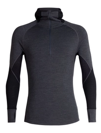 Funktionsunterhemd Icebreaker 260 Zone LS Half Zip Hood Jet Heather Black Herren